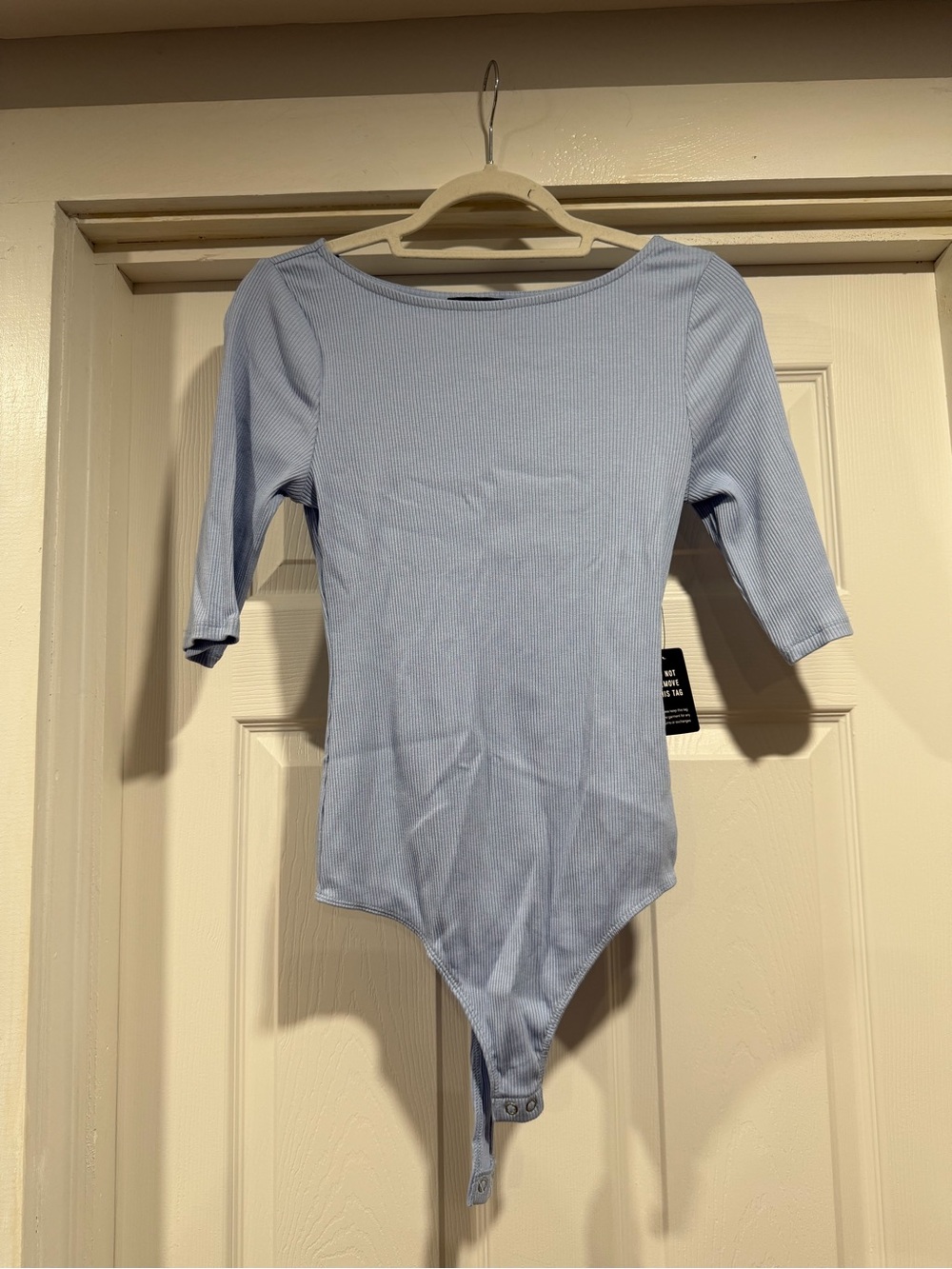 Express Light Blue Ribbed Kids One-Piece Bodysuit